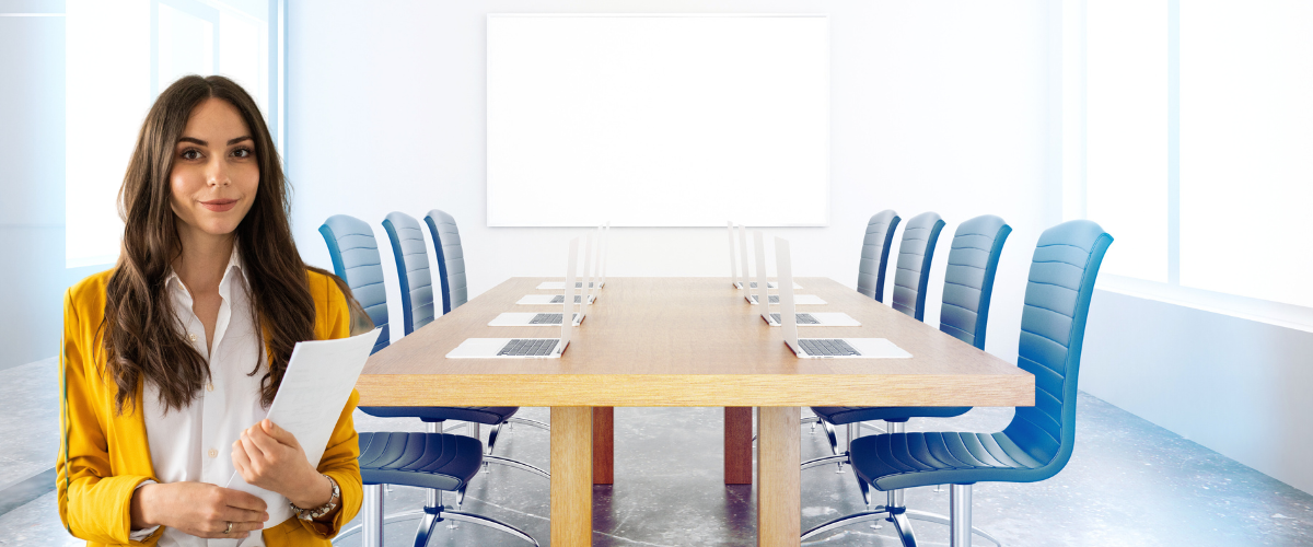 Image shows a Ghost meeting room, those booked but unattended, are a common workplace challenge with hidden financial implications and hurdles in utilizing space efficiently.