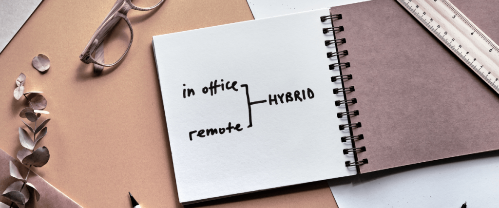 Hybrid work is defined as combination of in-office and remote working.