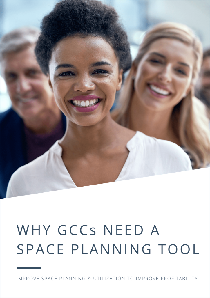 Image shows the cover for the guide on Why GCCs need a space planning tool. 